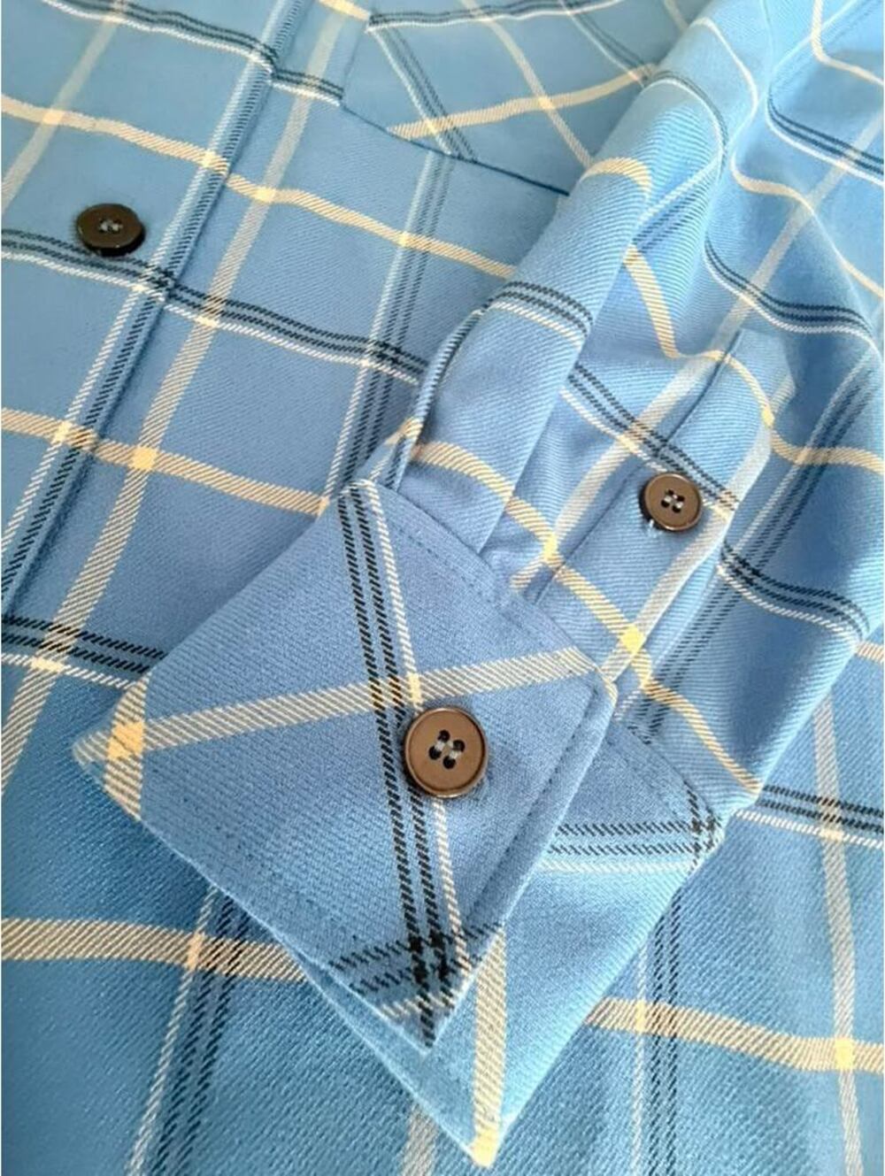 Dress by Stesha Moscow Designer Blue Plaid Oversized Button Down Shirt Size S-M - Picture 13 of 15